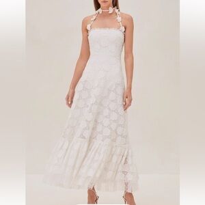 Alexis Strapless White Lace Dress